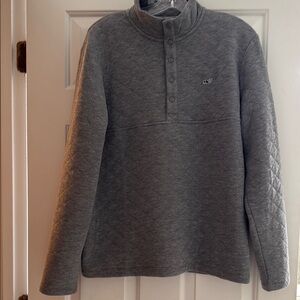 Vineyard Vines Charcoal Quilted Pullover